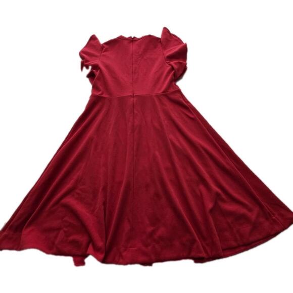 Maeve Anthropologie Red Deana Dress Holiday Flutter Sleeve Party Dress Sz Medium - Picture 10 of 16